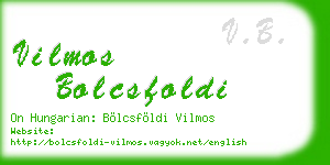 vilmos bolcsfoldi business card